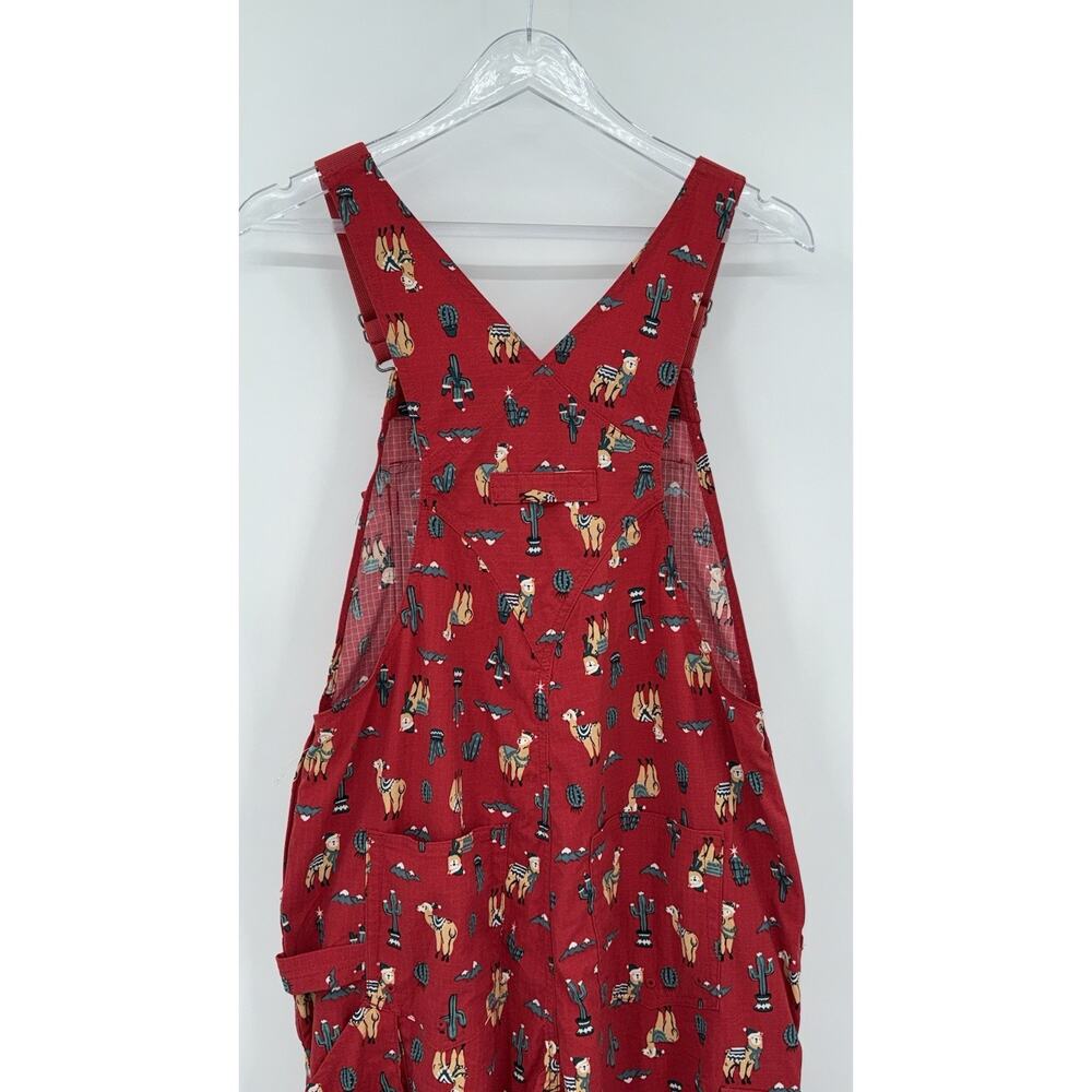 Duluth Trading Co Red Llama Cactus Heirloom Gardening Bib Overalls Small 29 - Picture 4 of 15